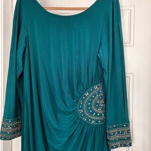 Embellished Teal Women's Dress